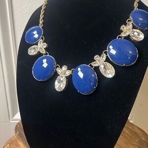 Banana Republic Blue and Gold Statement Necklace